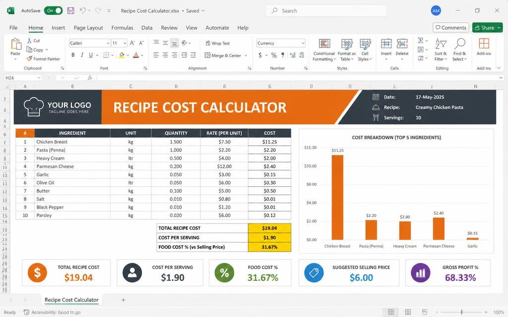 🍽️ Menu Engineering & Costing tool preview