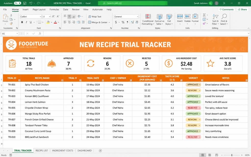 🧪 Recipe R&D tool preview